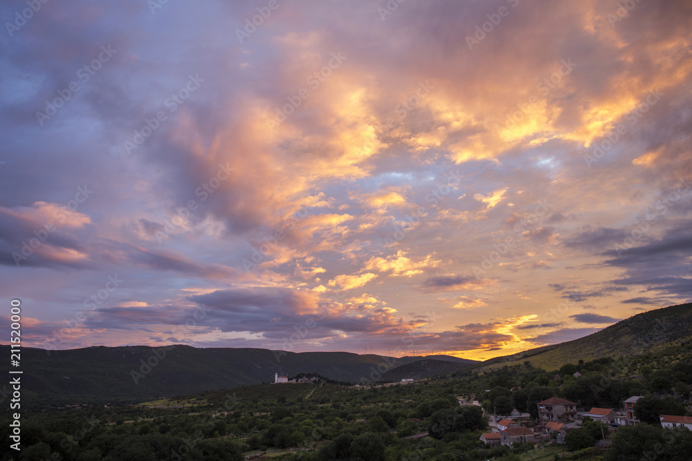 Sunset in Primorski dolac, Croatia