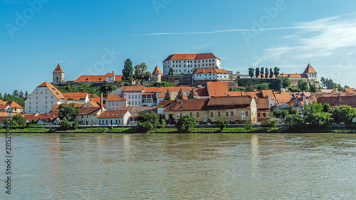 Cityscape of Ptuj, the oldest recorded city in Slovenia, inhabited since the late Stone Age, settled by Celts in the Late Iron Age and developed from a Roman military fort.