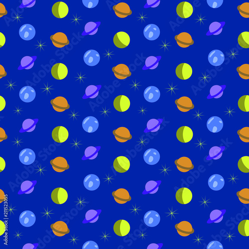 Wallpaper Mural Seamless pattern on the theme of space with abstract planets Torontodigital.ca