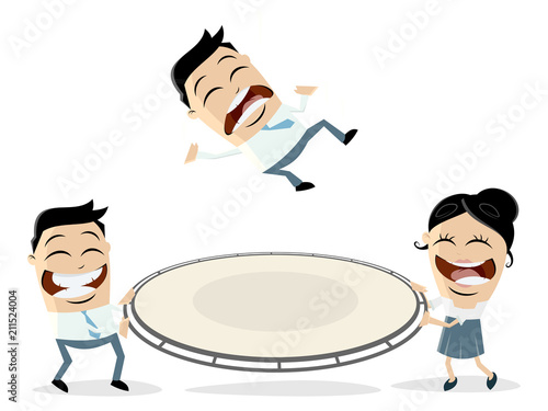 business people with life net
