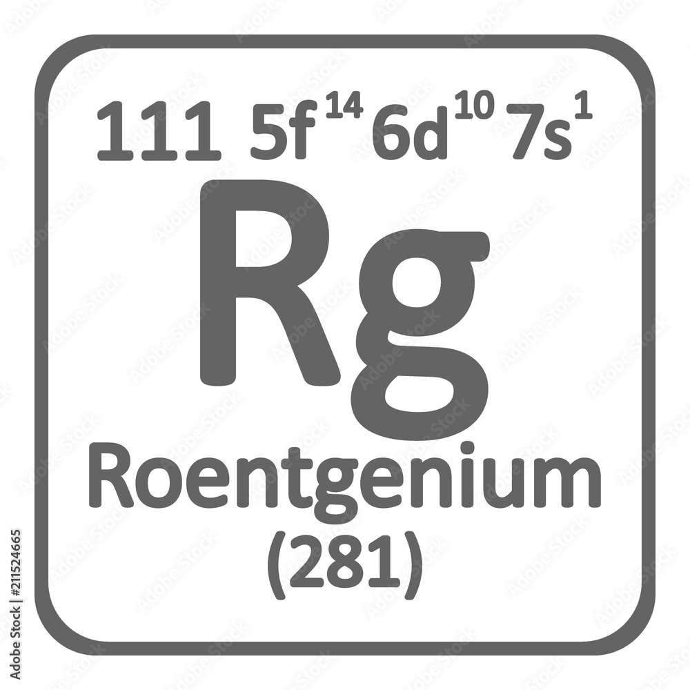 Obraz premium Periodic table element roentgenium icon.