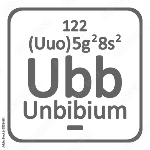 Periodic table element unbinilium icon.