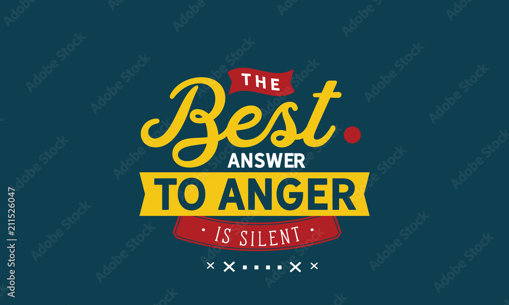 the best answer to anger is silent the best answer to anger is silent