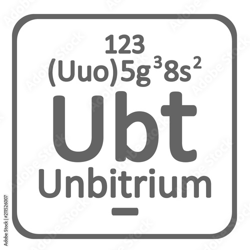 Periodic table element unbitrium icon.