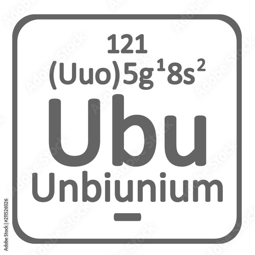 Periodic table element unbinilium icon.