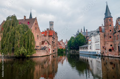 Brugge streets with canals in the early morning © MKavalenkau