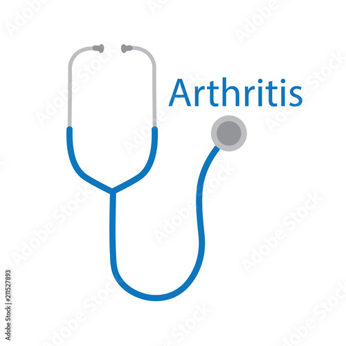 arthritis word and stethoscope icon- vector illustration