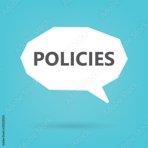 policies word on speech bubble- vector illustration