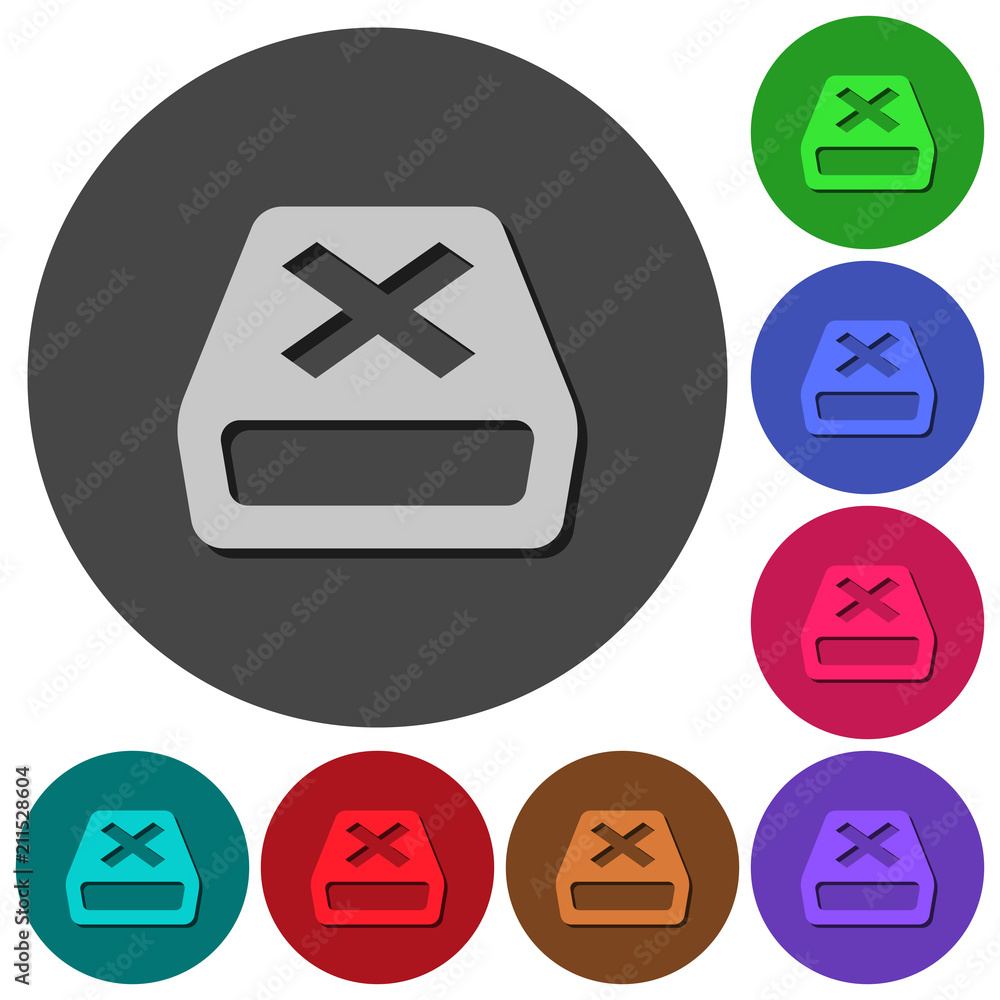 Uninstall icons with shadows on round backgrounds Uninstall icons with shadows on round backgrounds