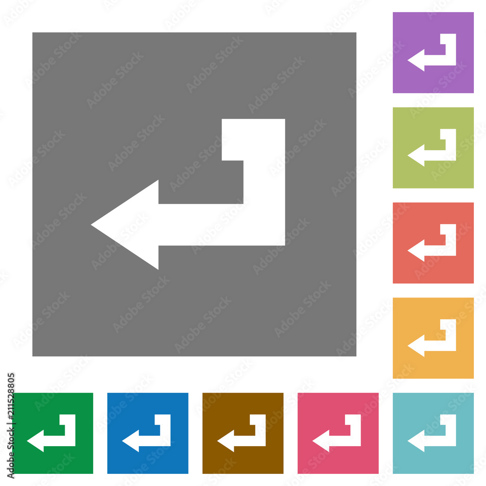 Return key square flat icons Return key square flat icons