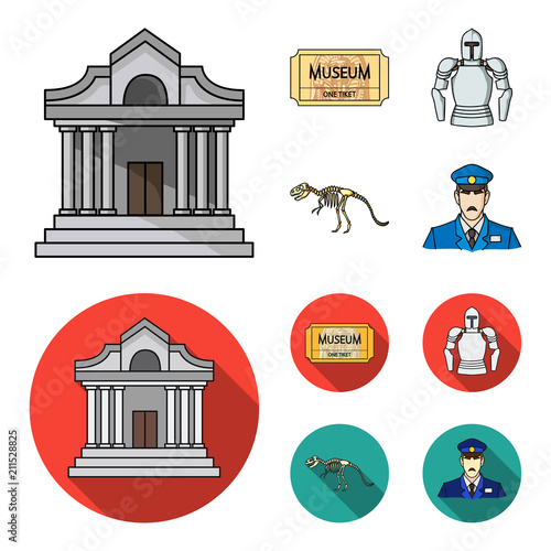 Picture, sarcophagus of the pharaoh, walkie-talkie, crown. Museum set collection icons in cartoon,flat style vector symbol stock illustration web.