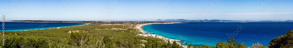 Panorama Formentera mit Ibiza im Hintergrund