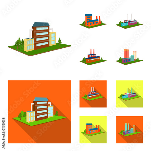 Processing factory,metallurgical plant. Factory and industry set collection icons in cartoon,flat style isometric vector symbol stock illustration web.