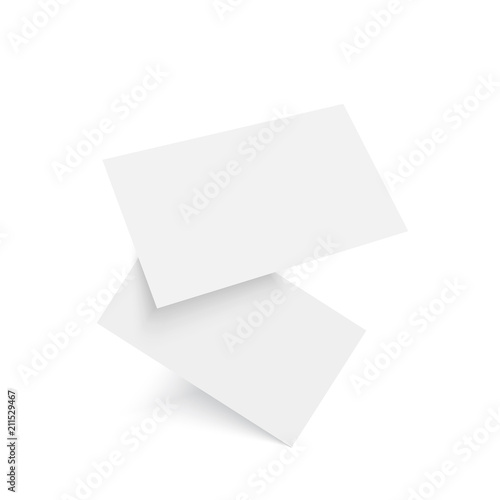 Blank of falling business cards. Vector illustration