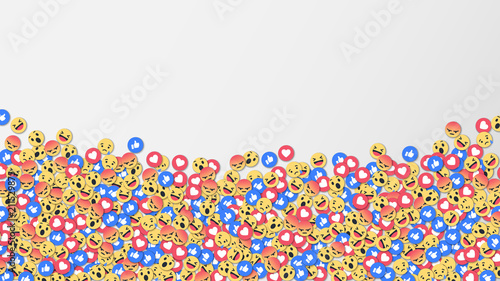 Social network reactions icon background, vector illustration