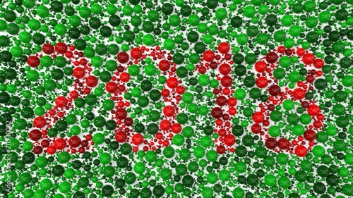 color blindness test with spheres. 3d illustration