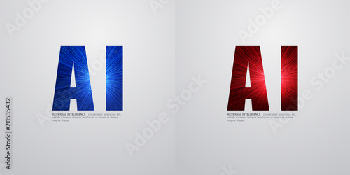 AI, Deep Learning and Future Technology Concept Design - Vector Illustration