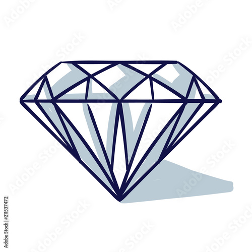 Diamond / cartoon vector and illustration, hand drawn, sketch style, isolated on white background. photo