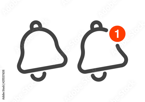 Notification bells icons set.