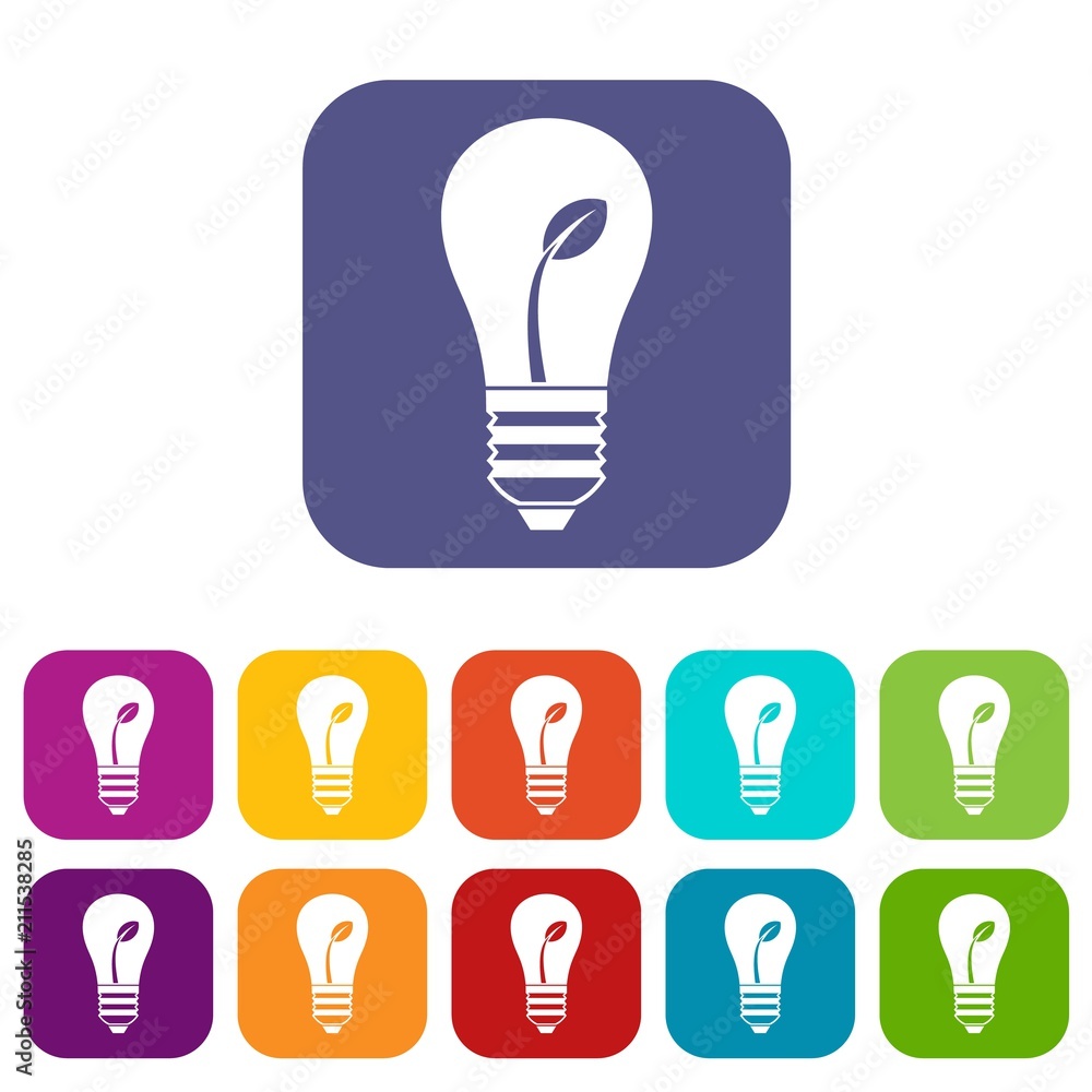 Ecology idea bulb with plant in simple style isolated on white background vector illustration Ecology idea bulb with plant in simple style isolated on white background vector illustration