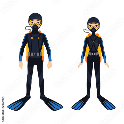 Two young scuba divers 