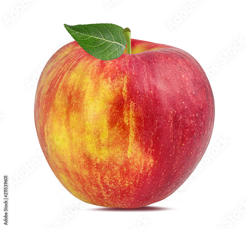 Fresh red apple isolated on white background with clipping path