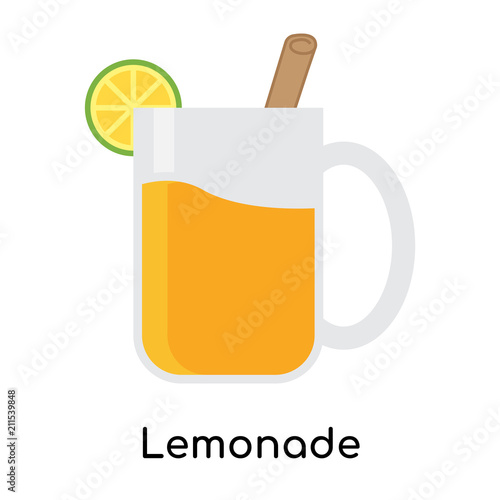 Lemonade icon vector sign and symbol isolated on white background, Lemonade logo concept