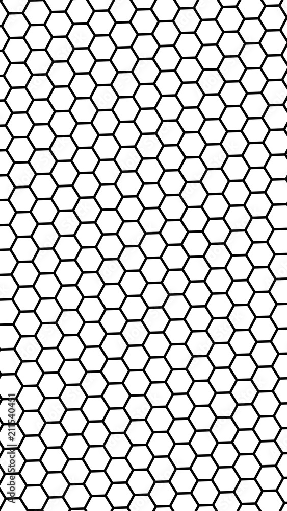 Black honeycomb on a white background. Isometric geometry. Vertical image orientation. 3D illustration Black honeycomb on a white background. Isometric geometry. Vertical image orientation. 3D illustration