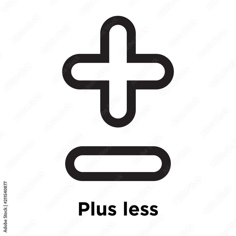 Plus less sign icon vector sign and symbol isolated on white background, Plus less sign logo concept Plus less sign icon vector sign and symbol isolated on white background, Plus less sign logo concept