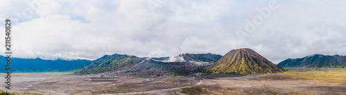 Panoramic view of Mount Bromo (Gunung Bromo), is an active volcano and part of the Tengger massif from East Java, Indonesia © Thrithot