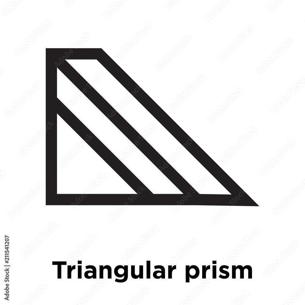Triangular prism outline icon vector sign and symbol isolated on white background, Triangular prism outline logo concept Triangular prism outline icon vector sign and symbol isolated on white background, Triangular prism outline logo concept