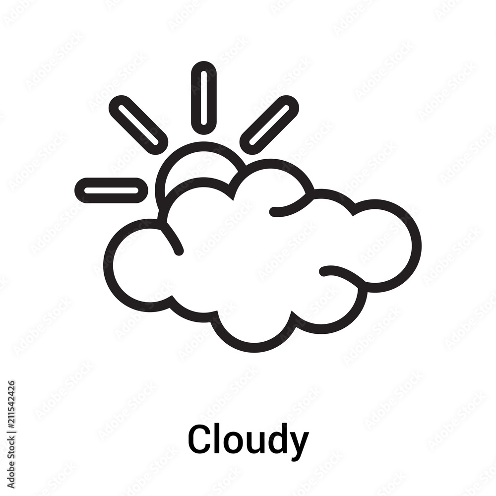 Cloudy icon vector sign and symbol isolated on white background, Cloudy logo concept Cloudy icon vector sign and symbol isolated on white background, Cloudy logo concept