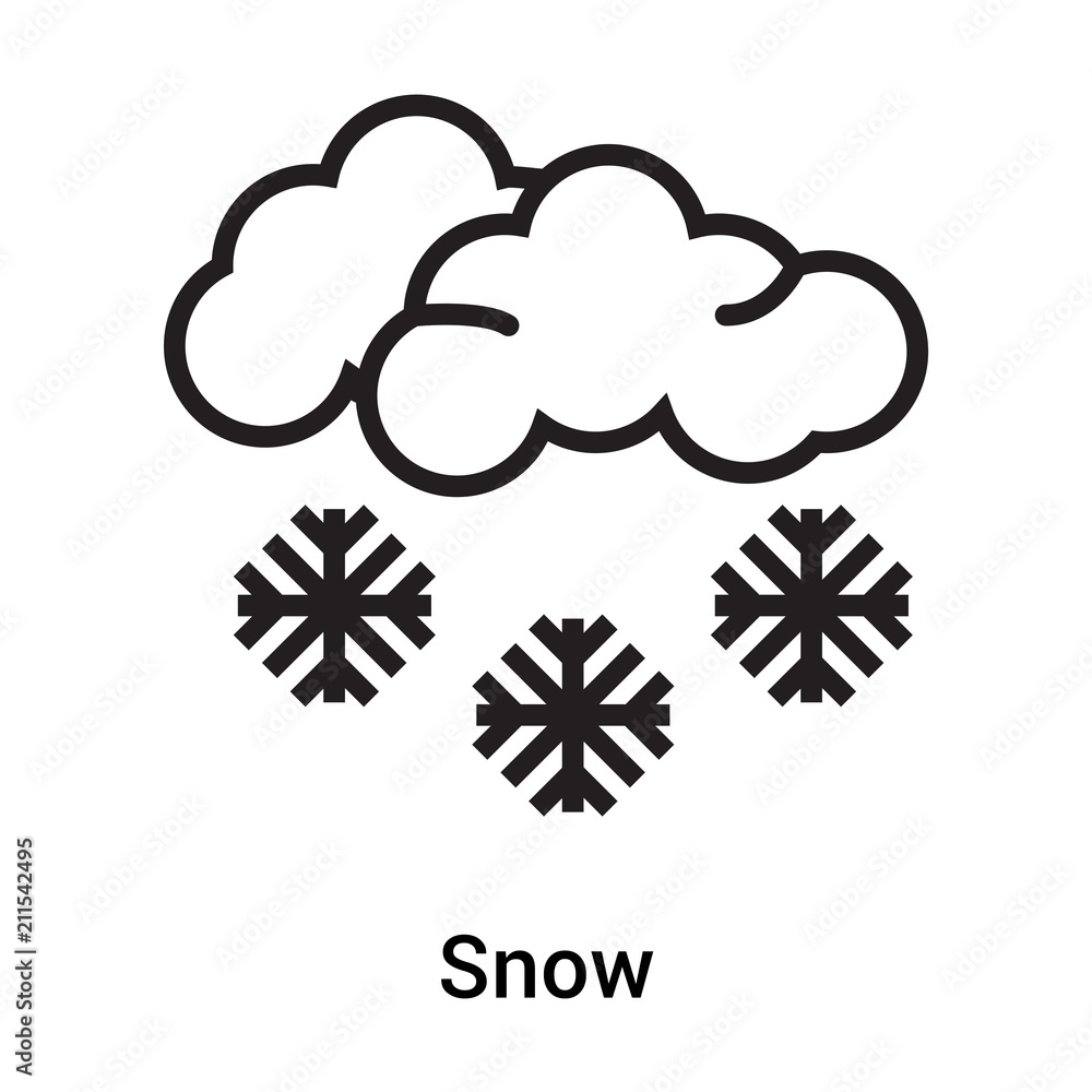 Snow icon vector sign and symbol isolated on white background, Snow logo concept Snow icon vector sign and symbol isolated on white background, Snow logo concept