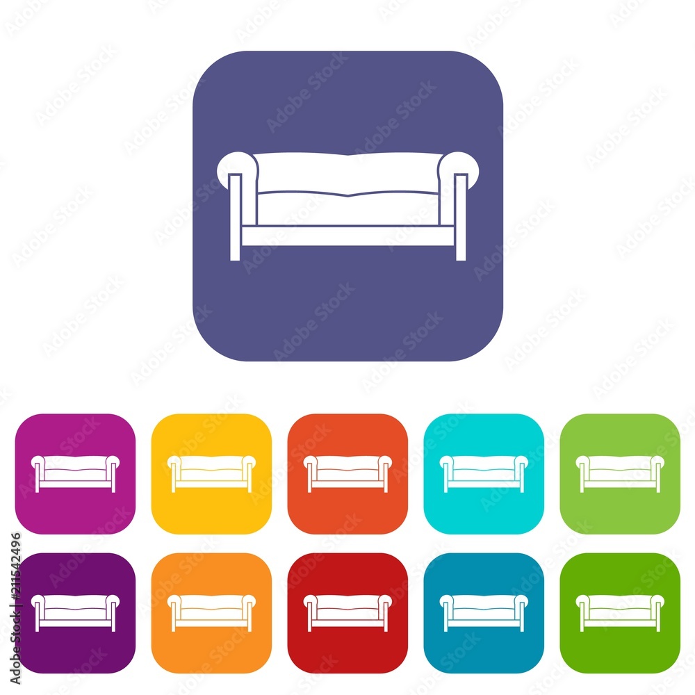 Sofa in simple style isolated on white background vector illustration Sofa in simple style isolated on white background vector illustration