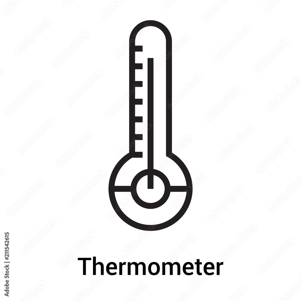 Thermometer icon vector sign and symbol isolated on white background, Thermometer logo concept Thermometer icon vector sign and symbol isolated on white background, Thermometer logo concept
