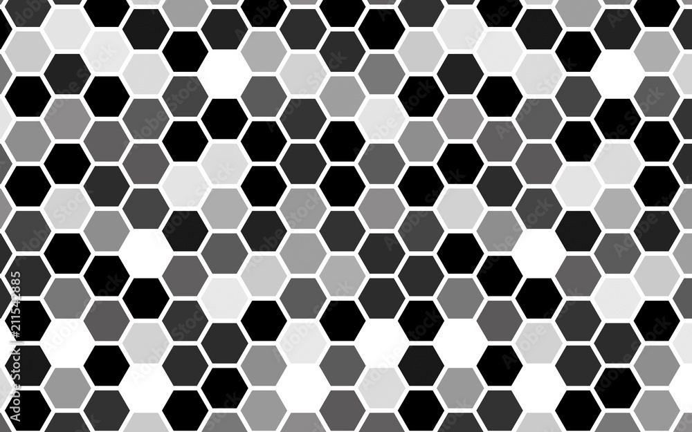 White honeycomb with a gradient color. Isometric geometry. 3D illustration White honeycomb with a gradient color. Isometric geometry. 3D illustration
