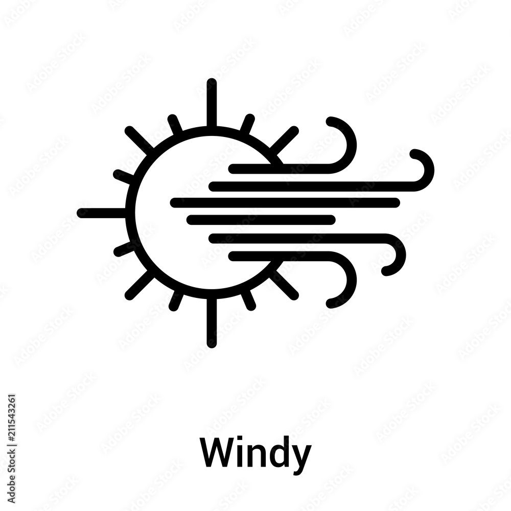 Windy icon vector sign and symbol isolated on white background, Windy logo concept
