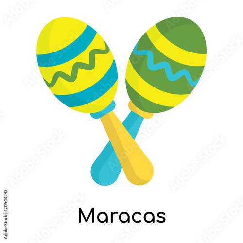 Maracas icon vector sign and symbol isolated on white background, Maracas logo concept