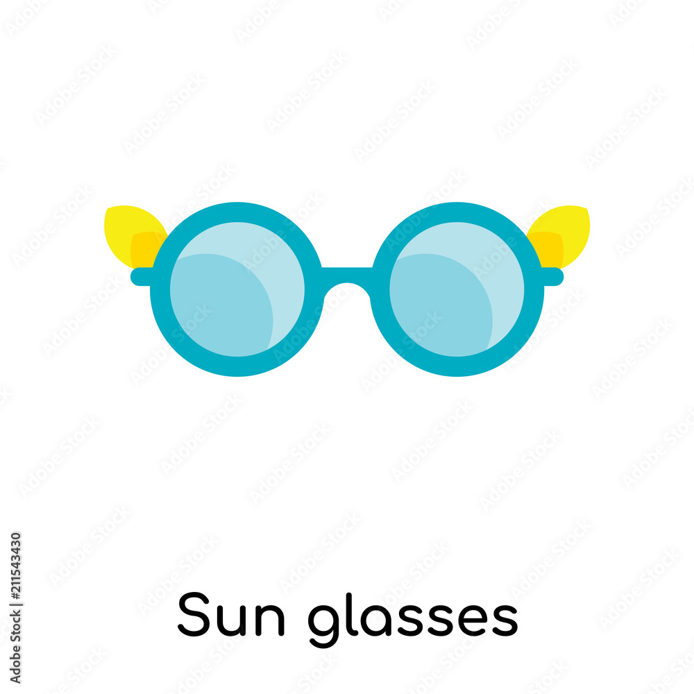 Fototapeta premium Sun glasses icon vector sign and symbol isolated on white background, Sun glasses logo concept