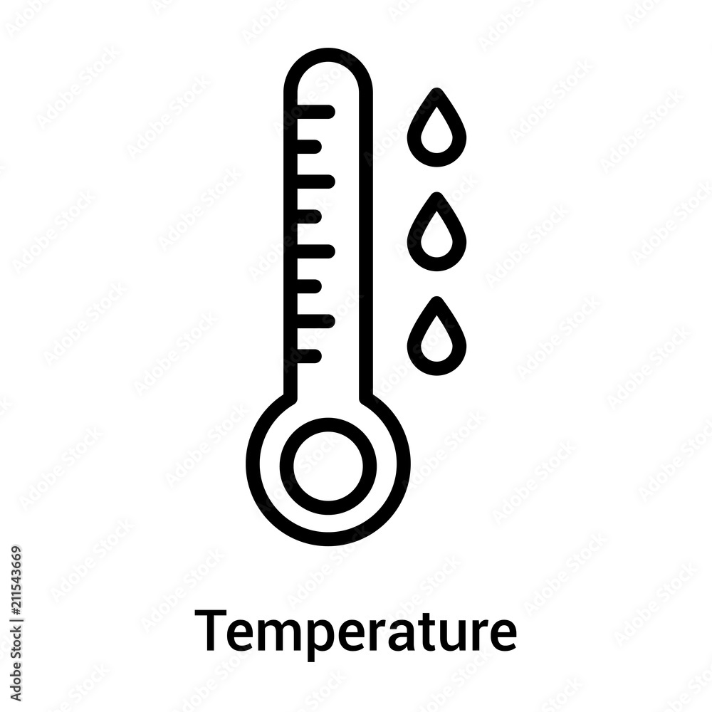 Temperature icon vector sign and symbol isolated on white background, Temperature logo concept Temperature icon vector sign and symbol isolated on white background, Temperature logo concept