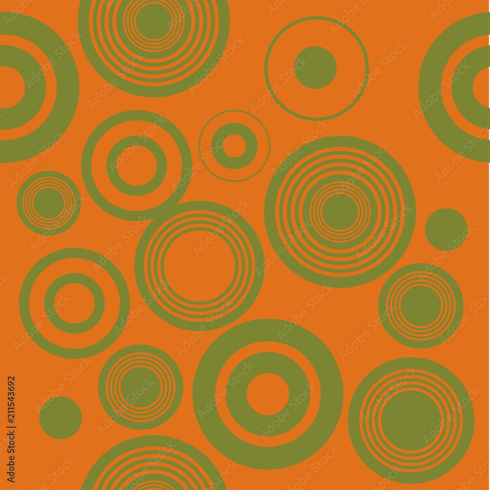 Fototapeta premium Vector seamless pattern with geometric elements. Bright backdrop with different circles for your design.