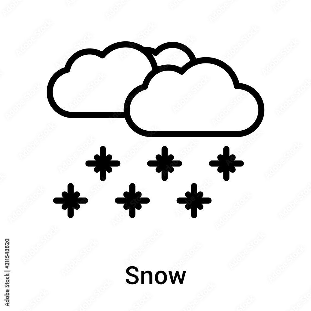 Snow icon vector sign and symbol isolated on white background, Snow logo concept Snow icon vector sign and symbol isolated on white background, Snow logo concept