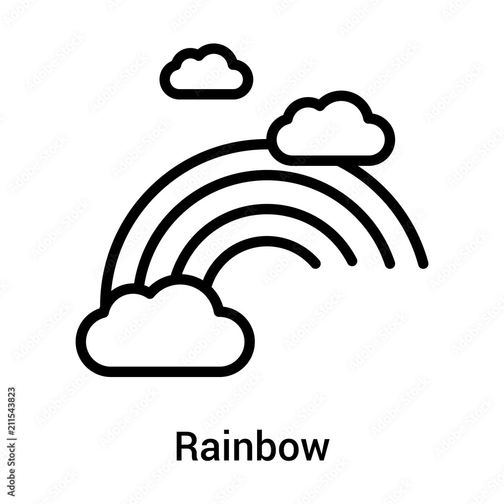 Rainbow icon vector sign and symbol isolated on white background, Rainbow logo concept Rainbow icon vector sign and symbol isolated on white background, Rainbow logo concept