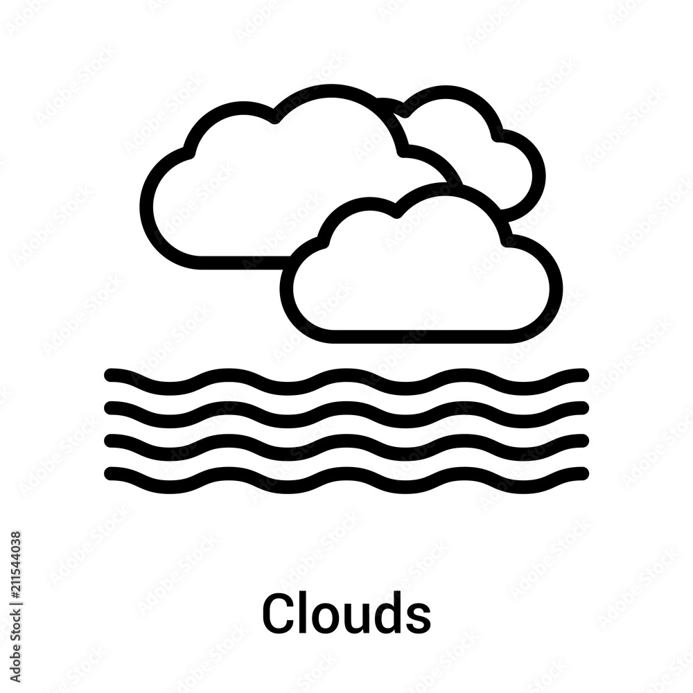 Clouds icon vector sign and symbol isolated on white background, Clouds logo concept Clouds icon vector sign and symbol isolated on white background, Clouds logo concept