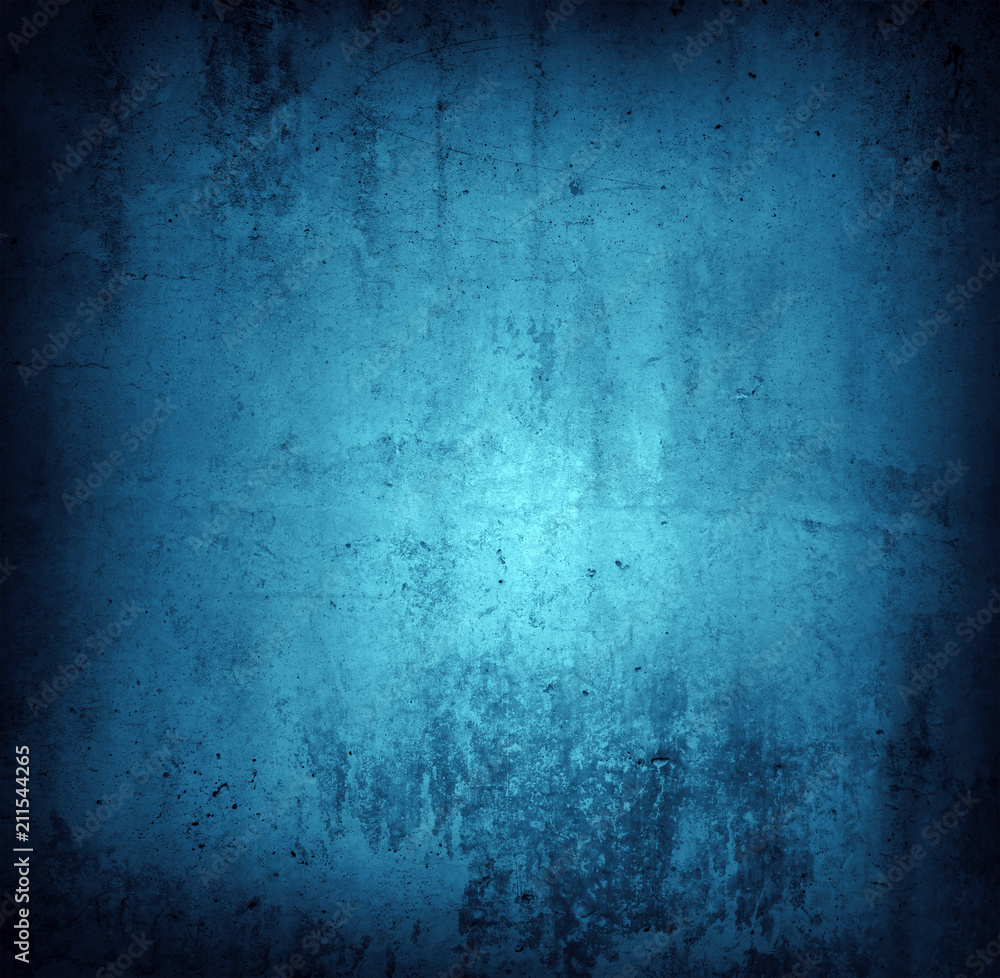 Obraz premium Blue textured grunge concrete wall background