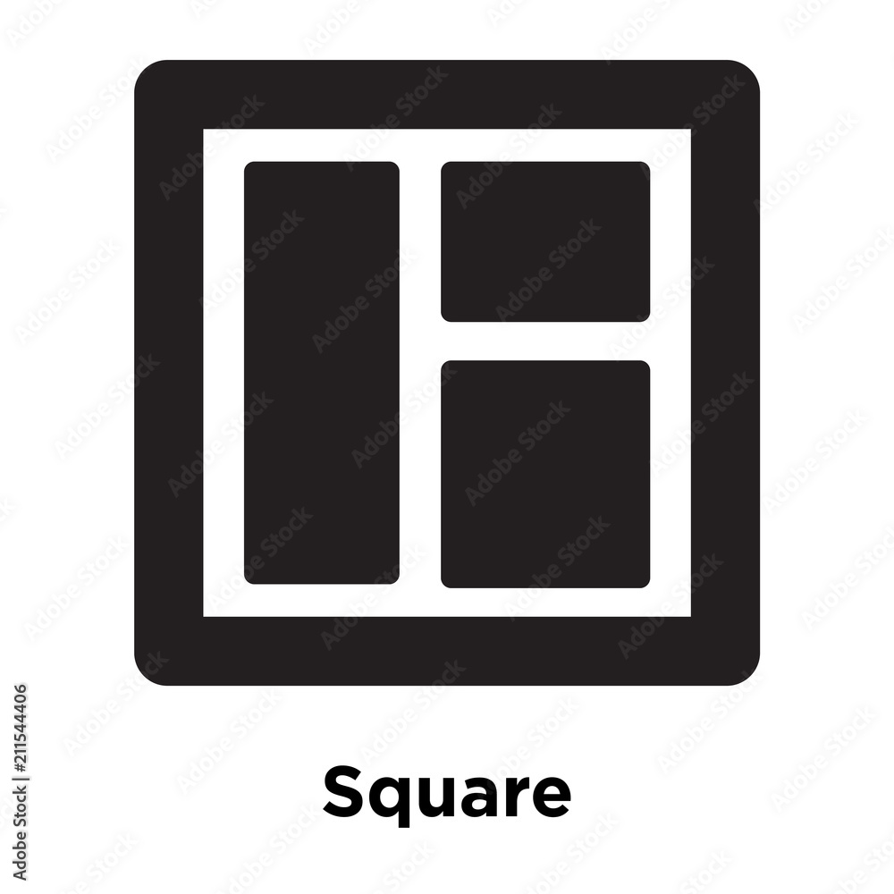 Square icon vector sign and symbol isolated on white background, Square logo concept Square icon vector sign and symbol isolated on white background, Square logo concept