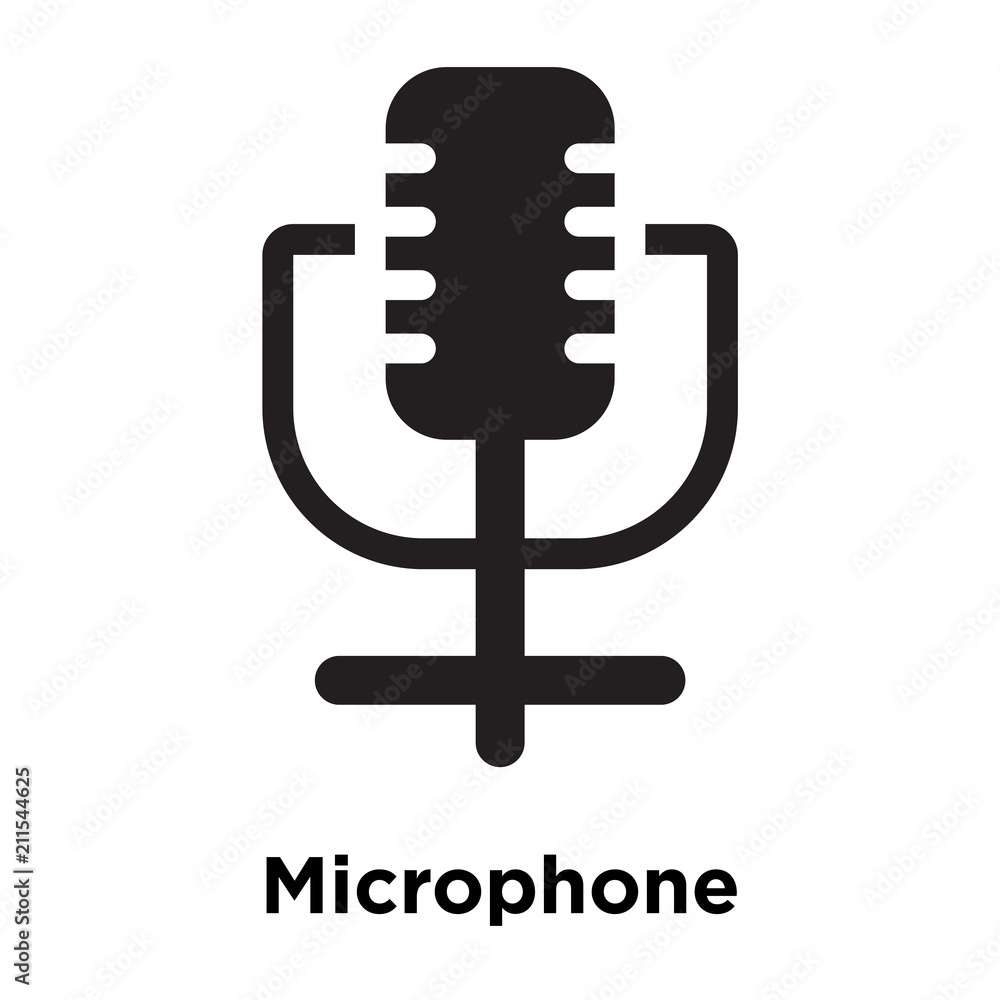 Microphone icon vector sign and symbol isolated on white background, Microphone logo concept Microphone icon vector sign and symbol isolated on white background, Microphone logo concept