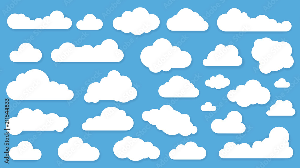 Naklejka clouds in blue sky vrctor icon set