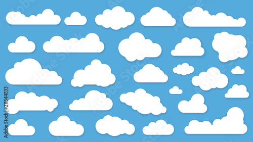 clouds in blue sky vrctor icon set photo