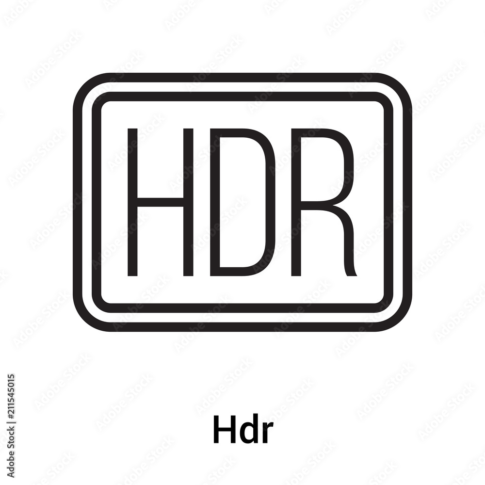 Hdr icon vector sign and symbol isolated on white background, Hdr logo concept Hdr icon vector sign and symbol isolated on white background, Hdr logo concept